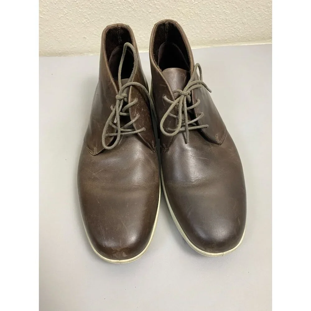 ECCO Brown Leather Chukka Boot EU 41size 7/ 7.5 Lace up Classic